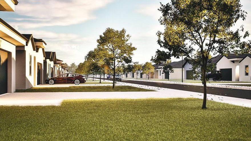 Street view rendering of a single-family community in Silver Springs Shores, Florida